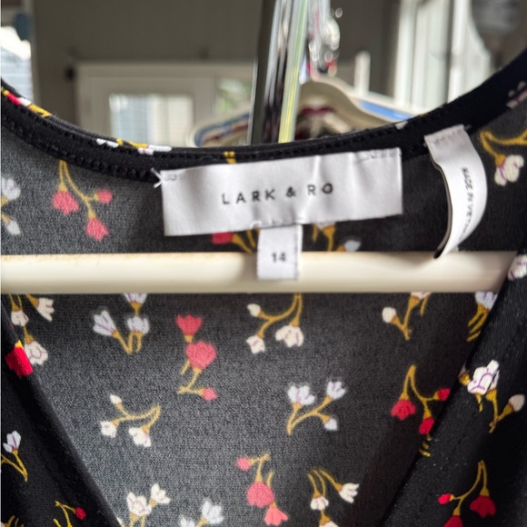 Lark & Ro Black Floral Mini Dress - Picture 2 of 4